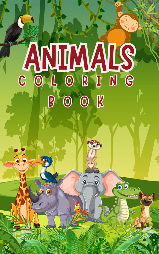 “20 Adorable Animals Coloring Book for Kids – Fun & Easy Printable PDF | Only $2!”