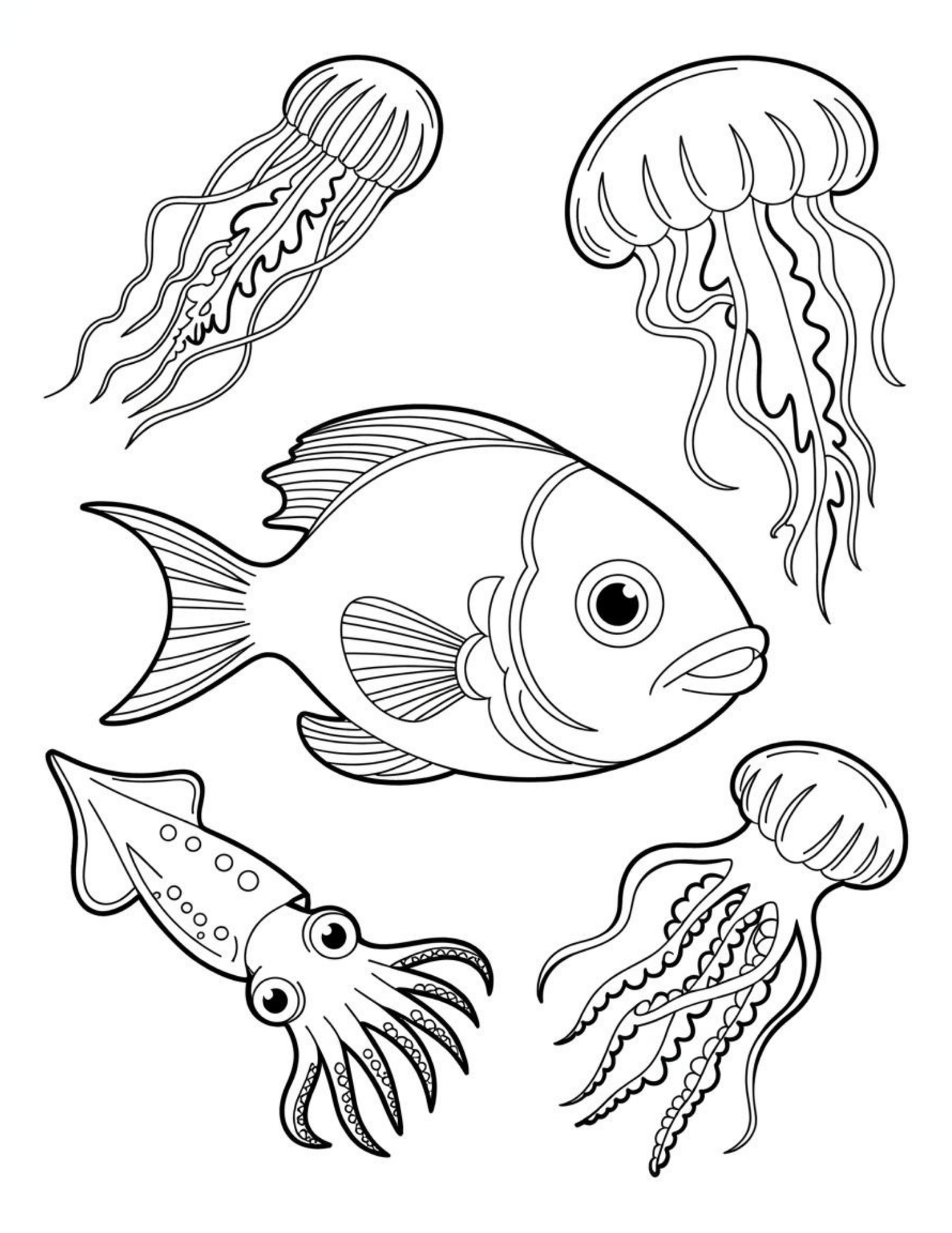 Best Selling 100 Cute Ocean Animals Coloring Pages Adult and Kid Coloring Pages Printable Digital Instant Download PDF Best Selling Popular