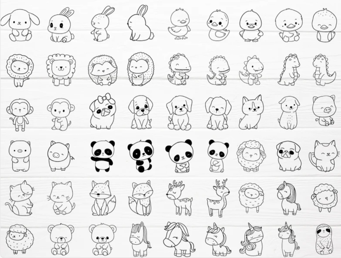 50 Cute Animal SVG Bundle – Clipart, PNG, EPS, DXF | Commercial Use