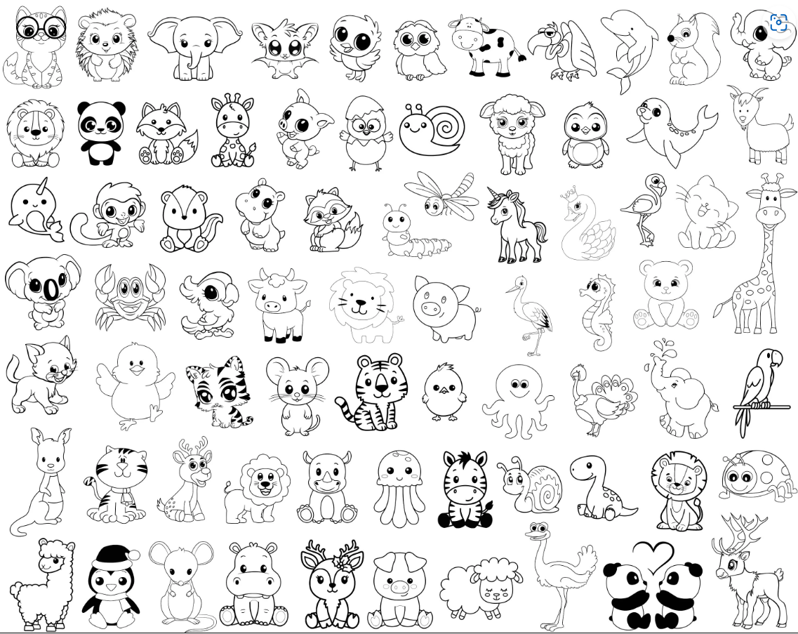 50 Cute Animal SVG Bundle – Clipart, PNG, EPS, DXF | Commercial Use