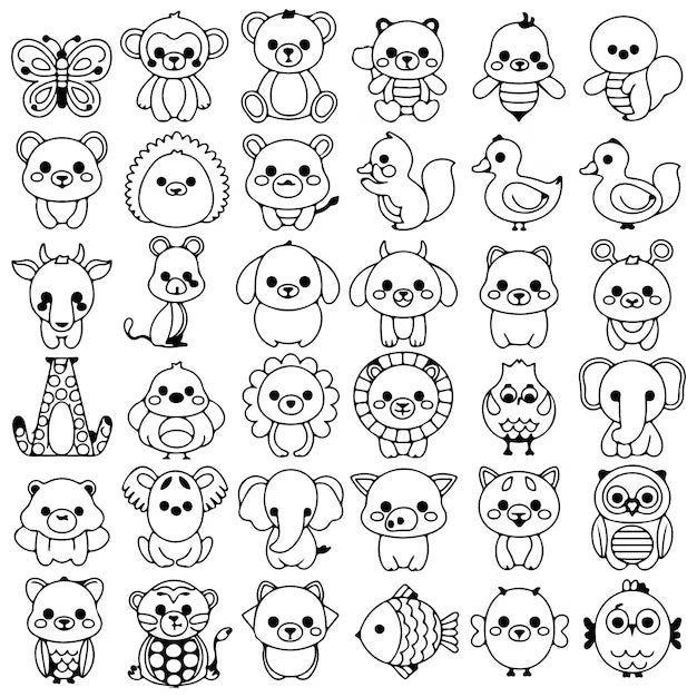 50 Cute Animal SVG Bundle – Clipart, PNG, EPS, DXF | Commercial Use